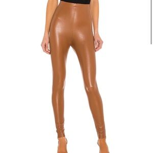 Two Revolve Commando Cocoa Brown Faux Leather Leggings